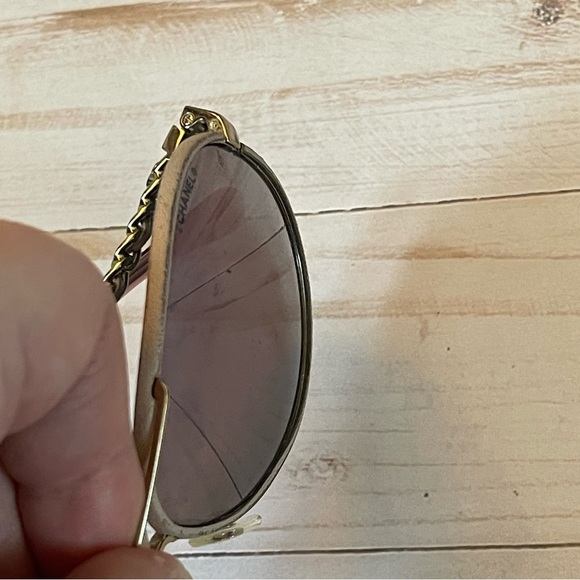 Chanel Pink Mirrored Aviator Pilot Sunglasses Gold Accents with Case - Picture 6 of 16